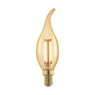 Лампа светодиодная филаментная диммируемая Eglo E14 4W 1700К золотая 11699 - купить онлайн в интернет-магазине Люстра-Тут (Санкт-Петербург) недорого