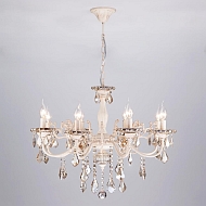 Подвесная люстра Eurosvet 3281/8 белый с золотом/тонированный хрусталь Strotskis - купить онлайн в интернет-магазине Люстра-Тут (Санкт-Петербург) недорого