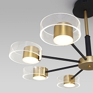 Потолочная светодиодная люстра Eurosvet Jet 90244/8 черный/золото Image 2