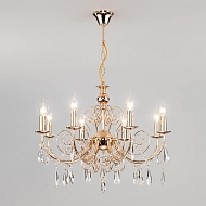 Подвесная люстра Eurosvet 10094/8 золото/прозрачный хрусталь Strotskis - купить онлайн в интернет-магазине Люстра-Тут (Санкт-Петербург) недорого