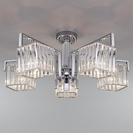 Потолочная люстра Eurosvet April 10117/5 хром/прозрачный хрусталь Strotskis - купить онлайн в интернет-магазине Люстра-Тут (Санкт-Петербург) недорого