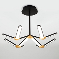 Потолочный светодиодный светильник Eurosvet 90147/4 черный/золото - купить онлайн в интернет-магазине Люстра-Тут (Санкт-Петербург) недорого