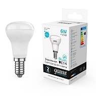 Лампа светодиодная Gauss E14 6W 4100K матовая 63126 - купить онлайн в интернет-магазине Люстра-Тут (Санкт-Петербург) недорого