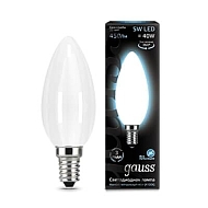 Лампа светодиодная филаментная Gauss E14 5W 4100К матовая 103201205 - купить онлайн в интернет-магазине Люстра-Тут (Санкт-Петербург) недорого