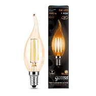 Лампа светодиодная филаментная Gauss E14 5W 2700K золотая 104801005 - купить онлайн в интернет-магазине Люстра-Тут (Санкт-Петербург) недорого