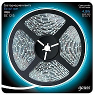 Светодиодная влагозащищенная лента Gauss 4,8W/m 60LED/m 2835SMD синий 5M 311000505 - купить онлайн в интернет-магазине Люстра-Тут (Санкт-Петербург) недорого