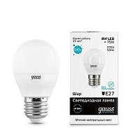 Лампа светодиодная Gauss E27 8W 4100K матовая 53228 - купить онлайн в интернет-магазине Люстра-Тут (Санкт-Петербург) недорого