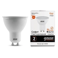 Лампа светодиодная Gauss GU10 9W 3000K матовая 13619 - купить онлайн в интернет-магазине Люстра-Тут (Санкт-Петербург) недорого