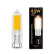 Лампа светодиодная Gauss G9 4.5W 3000K прозрачная 107809104 - купить онлайн в интернет-магазине Люстра-Тут (Санкт-Петербург) недорого