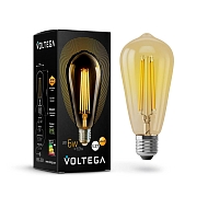 Лампа светодиодная филаментная Voltega E27 6W 2800К золотая VG10-ST64Gwarm6W 5526 - купить онлайн в интернет-магазине Люстра-Тут (Санкт-Петербург) недорого