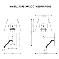 Бра Arte Lamp Elba A2581AP-2AB Image 1