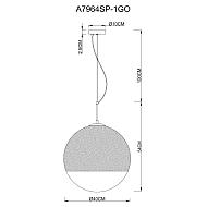 Подвесной светильник Arte Lamp Jupiter Gold A7964SP-1GO Image 1