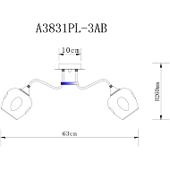 Потолочная люстра Arte Lamp Monica A3831PL-3AB Image 1