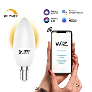 Лампа светодиодная диммируемая Gauss Smart Home E14 5W 2700K матовая 1100112 Image 1