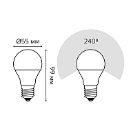 Лампа светодиодная Gauss E27 7W 6500K матовая 102502307 Image 1