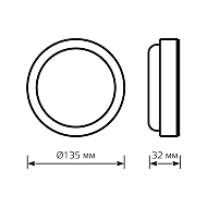 Настенно-потолочный светодиодный светильник Gauss Hall 193411212-S Image 1