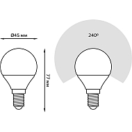 Лампа светодиодная Gauss E14 9.5W 6500K матовая 105101310 Image 1