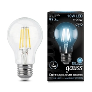 Лампа светодиодная филаментная Gauss E27 10W 4100К прозрачная 102802210 - купить онлайн в интернет-магазине Люстра-Тут (Санкт-Петербург) недорого