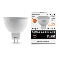 Лампа светодиодная Gauss GU5.3 5.5W 3000K матовая 13516 - купить онлайн в интернет-магазине Люстра-Тут (Санкт-Петербург) недорого