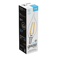 Лампа светодиодная филаментная Gauss E14 4,5W 4100К прозрачная 1041125 Image 1