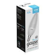 Лампа светодиодная Gauss E14 5,5W 4100К матовая 1033126 Image 1