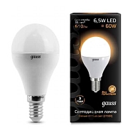Лампа светодиодная Gauss E14 6.5W 3000K матовая 105101107 - купить онлайн в интернет-магазине Люстра-Тут (Санкт-Петербург) недорого