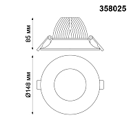 Встраиваемый светодиодный светильник Novotech Glok 358025 Image 2