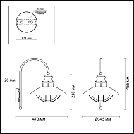 Уличный настенный светильник Odeon Light Dante 4164/1WA Image 2