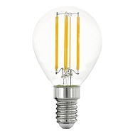 Лампа светодиодная Eglo E14 4W 2700K прозрачная 11761 - купить онлайн в интернет-магазине Люстра-Тут (Санкт-Петербург) недорого