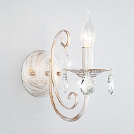 Бра Eurosvet 3305/1 белый с золотом/прозрачный хрусталь Strotskis - купить онлайн в интернет-магазине Люстра-Тут (Санкт-Петербург) недорого