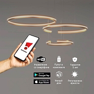 Подвесной светодиодный светильник Eurosvet Smart Gap 90280/3 золото Image 1