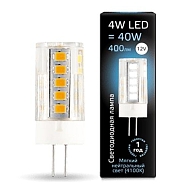Лампа светодиодная Gauss G4 4W 4100К прозрачная 10724 - купить онлайн в интернет-магазине Люстра-Тут (Санкт-Петербург) недорого