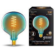 Лампа светодиодная диммируемая филаментная Gauss E27 5W 1800K синяя 1013802105 - купить онлайн в интернет-магазине Люстра-Тут (Санкт-Петербург) недорого