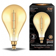 Лампа светодиодная филаментная Gauss E27 6W 2700K янтарная 179802118 - купить онлайн в интернет-магазине Люстра-Тут (Санкт-Петербург) недорого