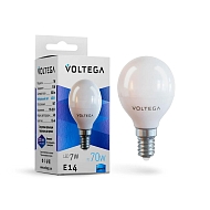 Лампа светодиодная Voltega E14 7W 4000К матовая VG2-G45E14cold7W 7055 - купить онлайн в интернет-магазине Люстра-Тут (Санкт-Петербург) недорого