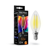 Лампа светодиодная Voltega E14 7W 2800K прозрачная VG10-C35E14warm7W-FHR 7152 - купить онлайн в интернет-магазине Люстра-Тут (Санкт-Петербург) недорого