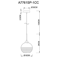 Подвесной светильник Arte Lamp Wave A7761SP-1CC Image 2