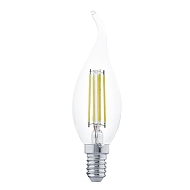 Лампа светодиодная филаментная Eglo E14 4W 2700К прозрачная 11497 - купить онлайн в интернет-магазине Люстра-Тут (Санкт-Петербург) недорого