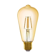 Лампа светодиодная филаментная диммируемая Eglo E27 5,5W 2200K золотистая 11865 - купить онлайн в интернет-магазине Люстра-Тут (Санкт-Петербург) недорого