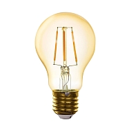 Лампа светодиодная филаментная диммируемая Eglo E27 5,5W 2200K золотистая 11864 - купить онлайн в интернет-магазине Люстра-Тут (Санкт-Петербург) недорого
