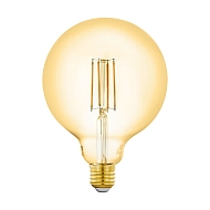 Лампа светодиодная филаментная диммируемая Eglo E27 6W 2200K золотистая 12573 - купить онлайн в интернет-магазине Люстра-Тут (Санкт-Петербург) недорого