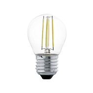Лампа светодиодная филаментная Eglo E27 4W 2700К прозрачная 11498 - купить онлайн в интернет-магазине Люстра-Тут (Санкт-Петербург) недорого