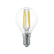 Лампа светодиодная филаментная Eglo E14 4W 2700К прозрачная 11499 - купить онлайн в интернет-магазине Люстра-Тут (Санкт-Петербург) недорого