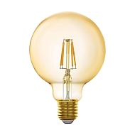 Лампа светодиодная филаментная диммируемая Eglo E27 5,5W 2200K золотистая 11866 - купить онлайн в интернет-магазине Люстра-Тут (Санкт-Петербург) недорого