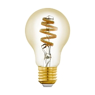 Лампа светодиодная филаментная диммируемая Eglo E27 5,5W 2200-6500K золотистая 12578 - купить онлайн в интернет-магазине Люстра-Тут (Санкт-Петербург) недорого