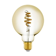 Лампа светодиодная филаментная диммируемая Eglo E27 5,5W 2200-6500K золотистая 12581 - купить онлайн в интернет-магазине Люстра-Тут (Санкт-Петербург) недорого