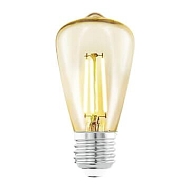 Лампа светодиодная филаментная Eglo E27 3,5W 2200К янтарь 11553 - купить онлайн в интернет-магазине Люстра-Тут (Санкт-Петербург) недорого