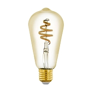 Лампа светодиодная филаментная диммируемая Eglo E27 5,5W 2200-6500K золотистая 12583 - купить онлайн в интернет-магазине Люстра-Тут (Санкт-Петербург) недорого