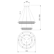 Подвесной светодиодный светильник Eurosvet Imperio 90241/2 черный/ золото Smart Image 1