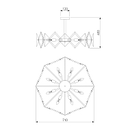 Потолочная люстра Eurosvet Origami 60121/8 латунь Smart Image 1